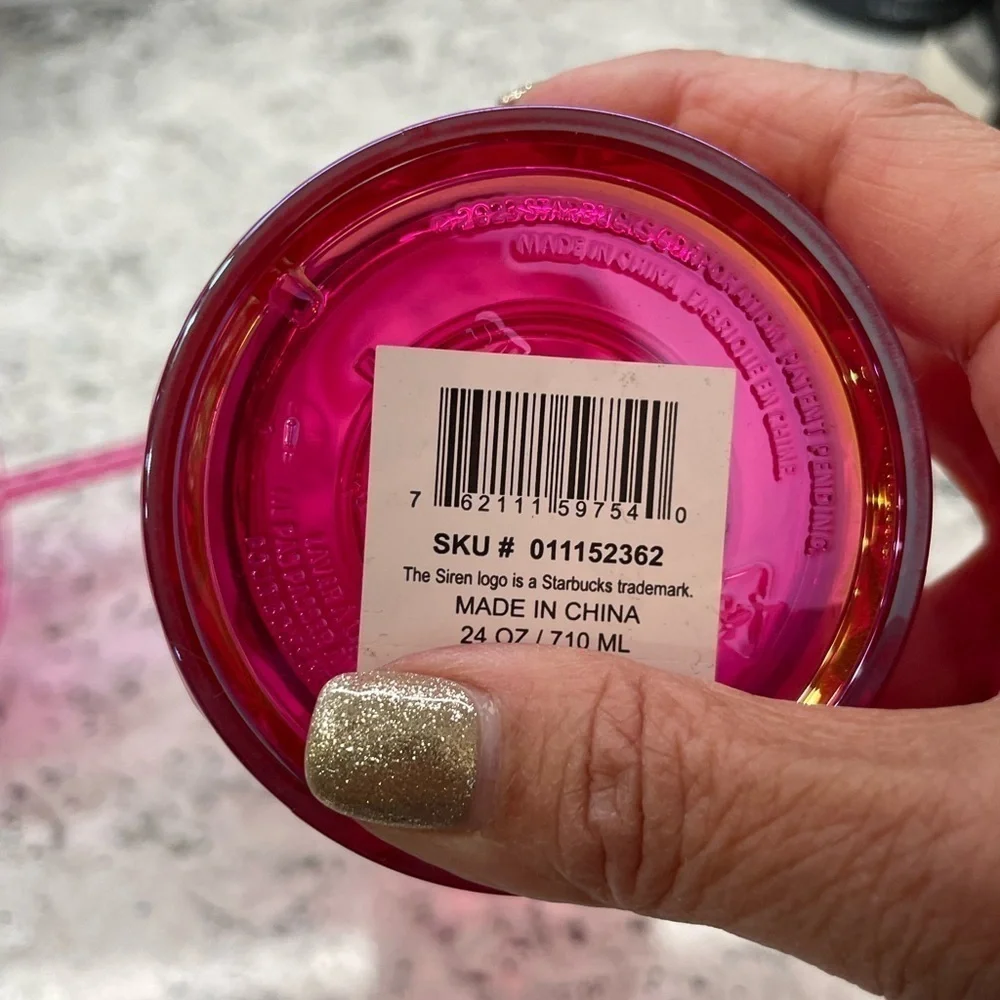 Starbucks Summer 2024 Ruby Pink Metallic Iridescent Prism Cup. NWT. Happy color! - Picture 6 of 6